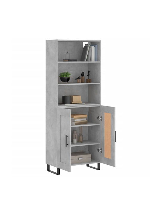 Bookcase Gray 69.5x34x180cm