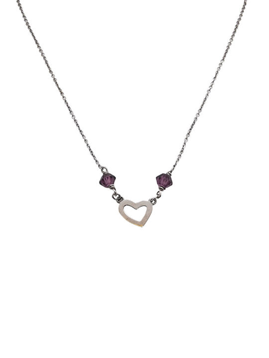 Kosmima1 Necklace with design Heart from Gold 14K