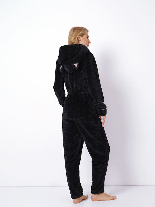 Aruelle Winter Women's Fleece Onesie Pyjama Black