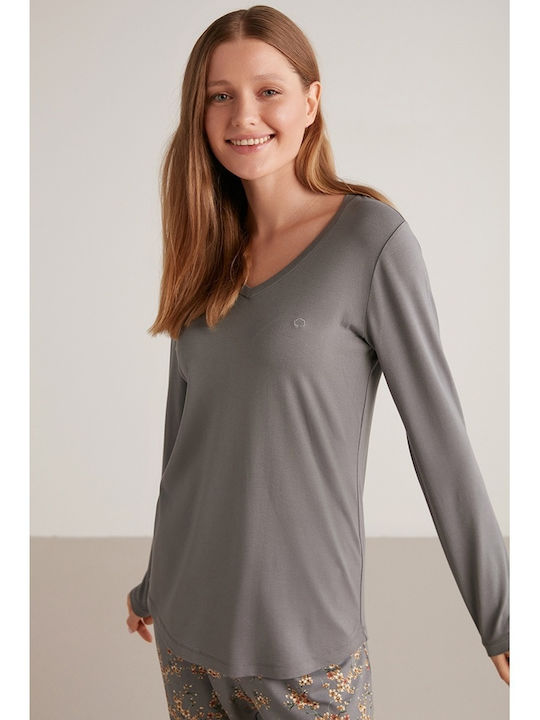 Penye Mood Winter Women's Pyjama Set Gray