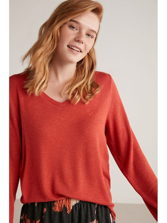 Penye Mood Winter Damen Pyjama-Set Rot