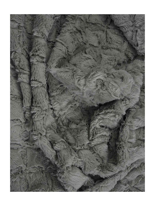 Madi Oblong Ριχτάρι Πολυθρόνας Γούνινο 180x180εκ. Grey