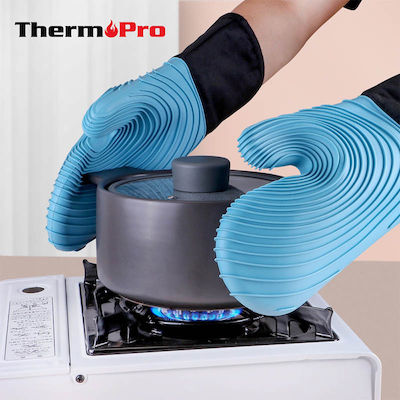 Thermo Pro Сет готварски ръкавици Силиконови в Черно цвят 2бр