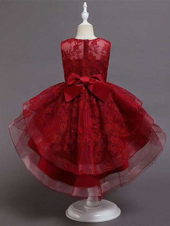 Girls Dress Sleeveless Tulle Set with Accessories Red