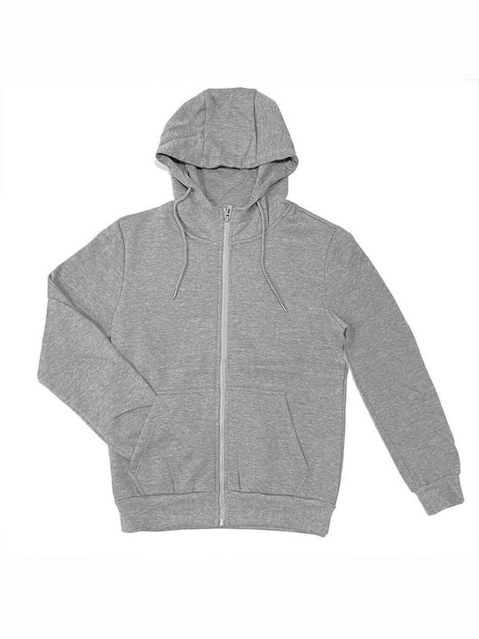 Ustyle Men's Sweatshirt Jacket with Hood Gray