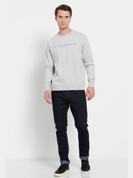 Funky Buddha Herren Sweatshirt Stone Grey