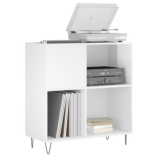 vidaXL Glossy Hi-Fi Furniture White 38x84.5x89cm