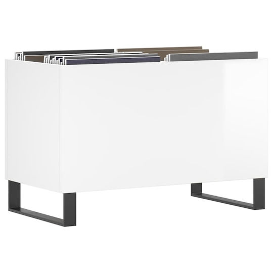 vidaXL Glossy Hi-Fi Furniture White 38x74.5x48cm