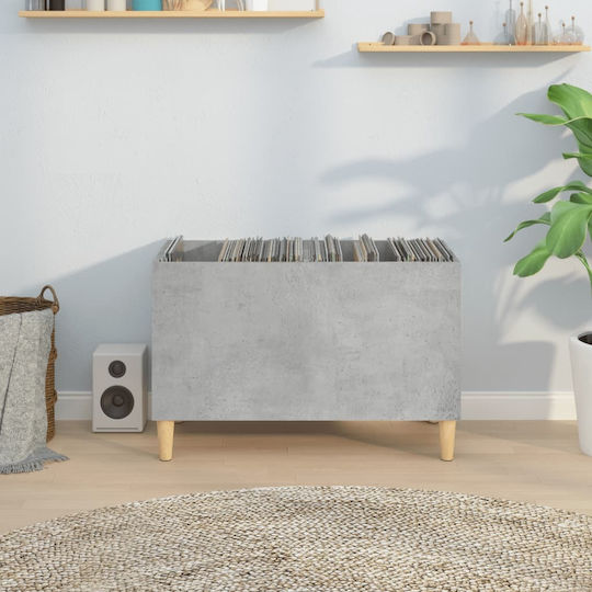 vidaXL Record Furniture from Concrete Hi-Fi Furniture Grey with Brown Feet 74.5x48x38cm