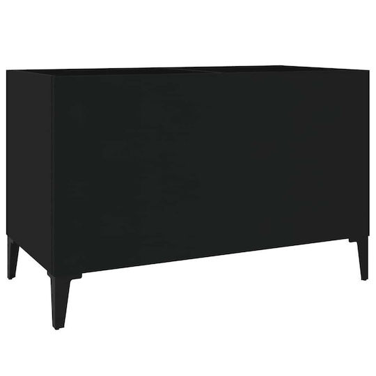 vidaXL Έπιπλο Δίσκων Hi-Fi Furniture Black with Black Feet 74.5x48x38cm