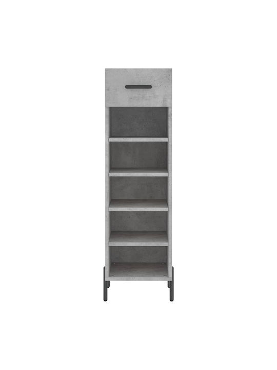 Σκυροδέματος Wooden Shoe Organizer with 5 Shelves Gray 30x35x105cm