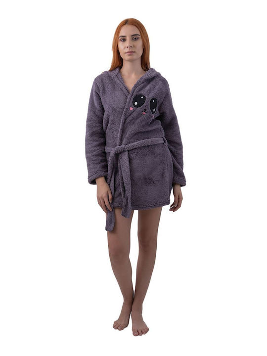 FMS Winter Women's Fleece Robe Purple