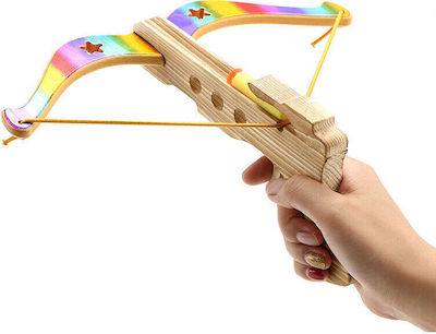 MAGICAL WOODEN HAND CROSSBOW +1 RAINBOW COLOR WITH ABSORBENT FOAM BALLS WITH REDUCED MORTALITY - WCBF