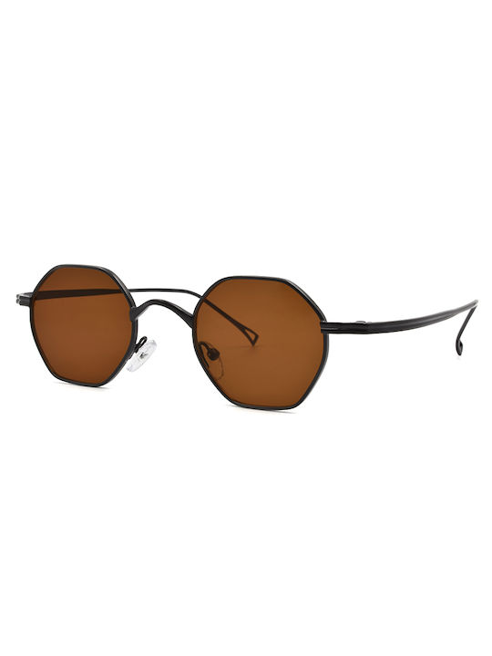 Awear Sunglasses with Brown Metal Frame and Brown Lens