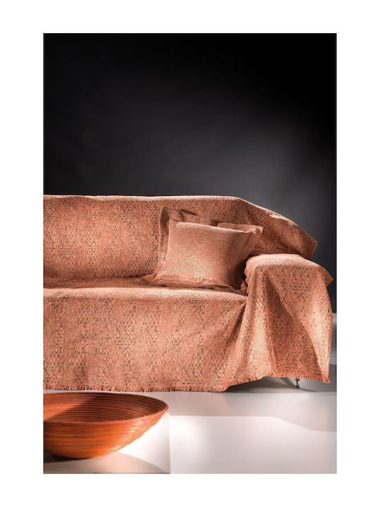Guy Laroche Totem Throws Set 2 pcs Chenille Salmon