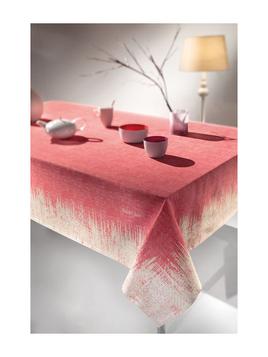 Saint Clair 1021 Polyester Stain Resistant Tablecloth Tomato Beige 145x220cm