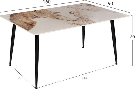 Sintered Τραπεζαρίας Γκρι 160x90x76εκ. Sintered Τραπεζαρίας Γκρι 160x90x76εκ.