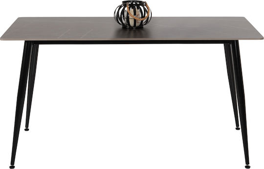 Sintered Masă Sala de mese cu Suprafață Pietroasă Gri 160x90x76buc