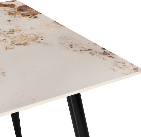 Table Dining Room with Stone Surface Gray 160x90x76cm