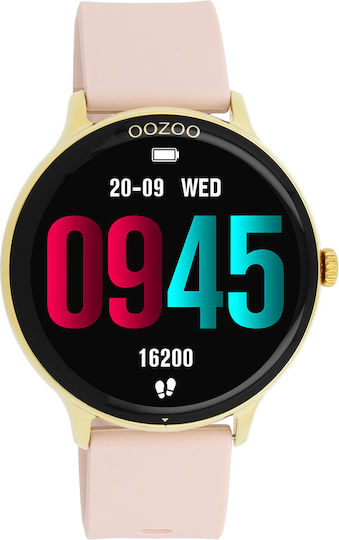 Oozoo Q00131 45mm Smartwatch με Παλμογράφο (Ροζ Χρυσό)