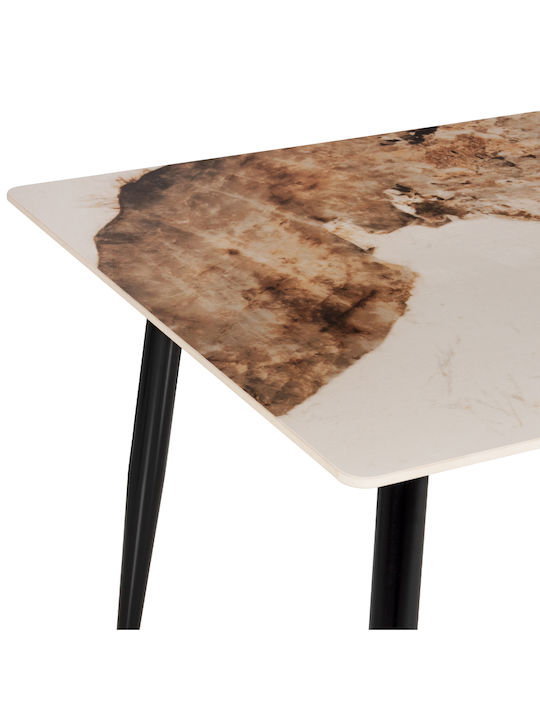 Table Dining Room with Stone Surface Gray 160x90x76cm