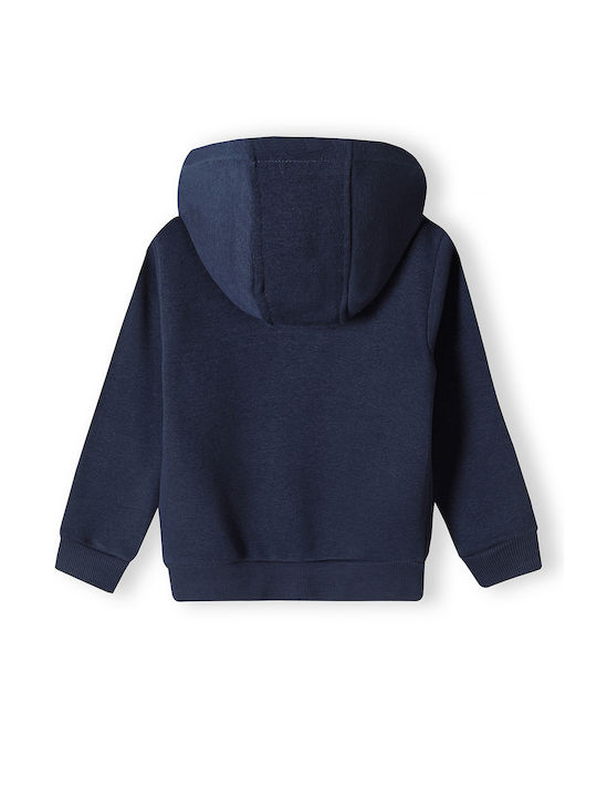 Minoti Hooded Sweatshirt with Zipper Blue -NAVY