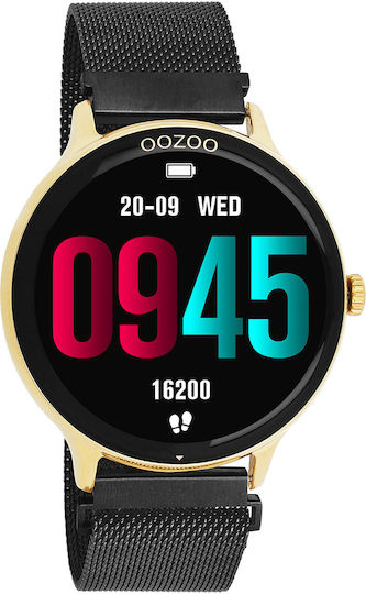 Oozoo Q00137 45mm Smartwatch με Παλμογράφο (Μαύρο)