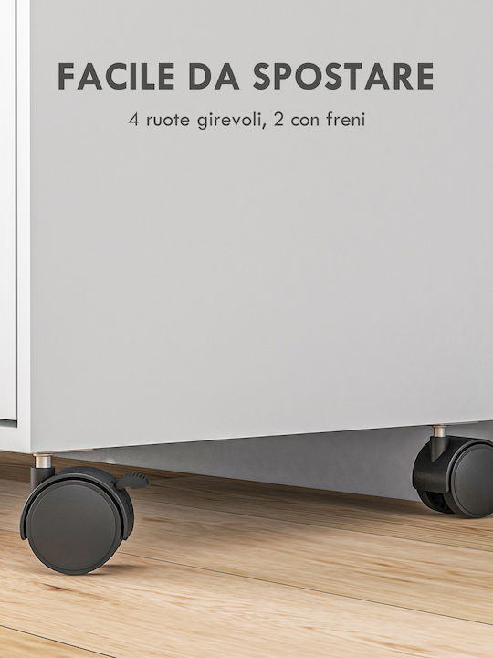 HomCom Σιδερώστρα για Σίδερο Ατμού Λευκό 107x42.5x99cm