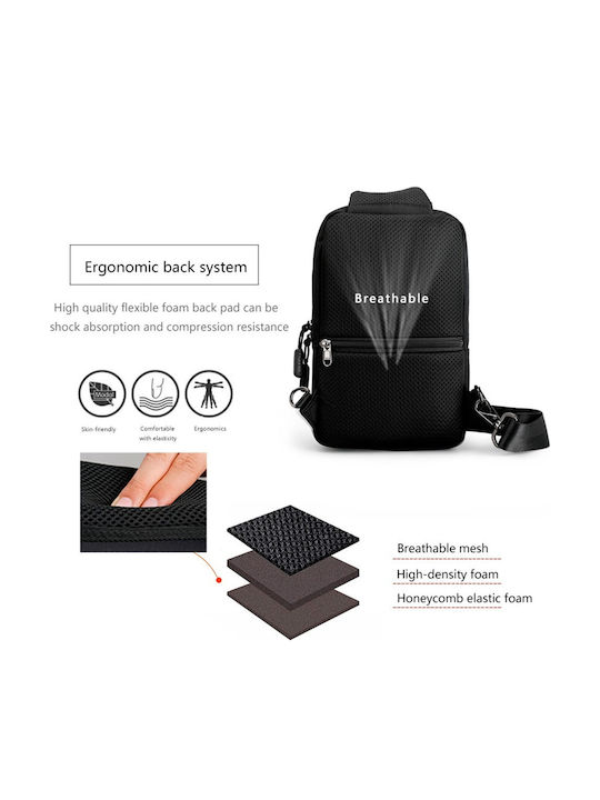 Herrentasche Schulter / Crossbody Schwarz