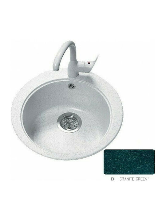 Sanitec Classic Drop-In Spüle aus Verbundgranulat B48xT48cm Granite Green