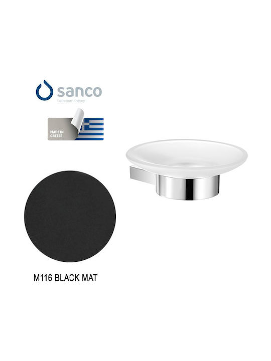 Sanco Academia Wandmontiert Seifenschale Glas Black Mat