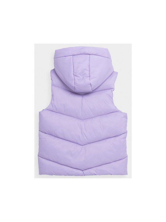 4F Casual Jacket Purple Sleeveless with Ηood