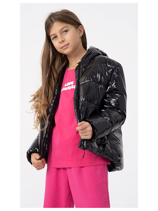 Kids' Casual Jacket Short with Hood Black