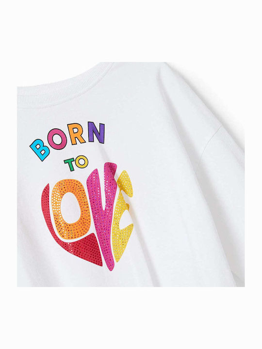 Kids' Crop Top Long Sleeve White Jamie Girl