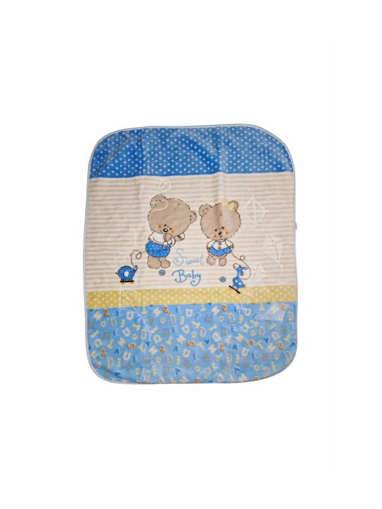 Recos Blanket Cot Velvet Light Blue 105x125cm