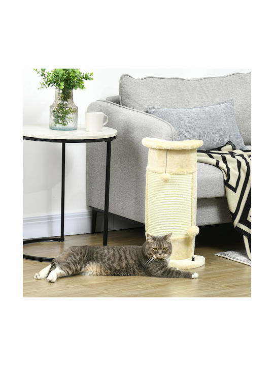 Pawhut Tree Cats Scratching Post Beige 34x25.5x58cm