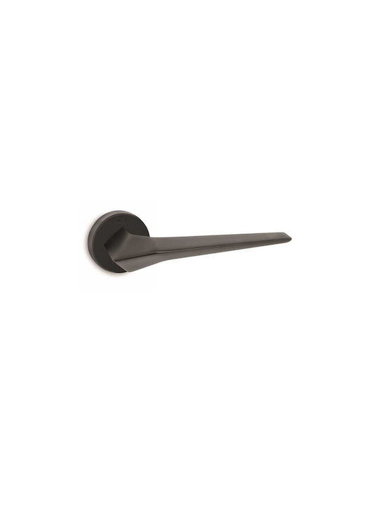 Convex Lever Middle Door with Rosette CO-2405-RO-RO-MAT-NI Pair Matt Nickel