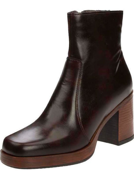 Leder Stiefeletten Damen Braun