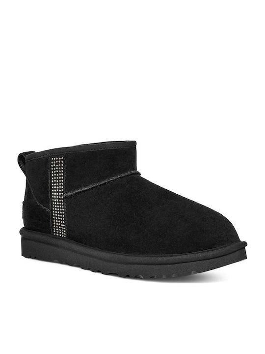 UGG Classic Ultra Mini Bling Μποτάκια Μαύρα