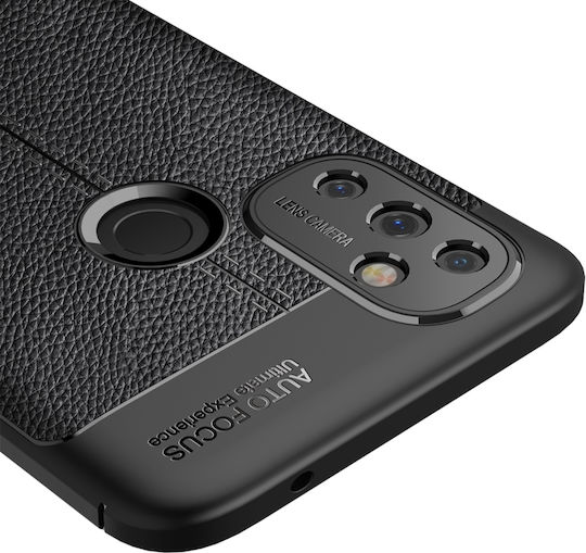 Litchi Texture Задна корица Силикон Черен (OnePlus Nord N100)