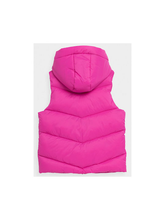 4F Casual Jacket Fuchsia Sleeveless with Ηood