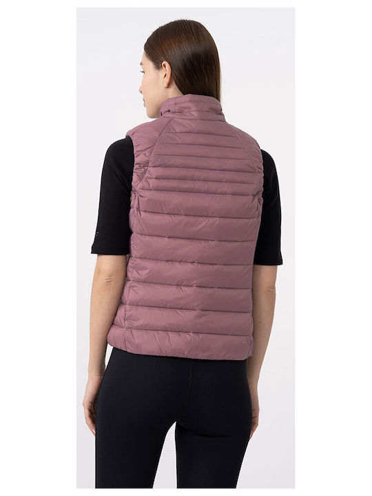 4F Women's Short Puffer Jacket for Spring or Autumn Pink