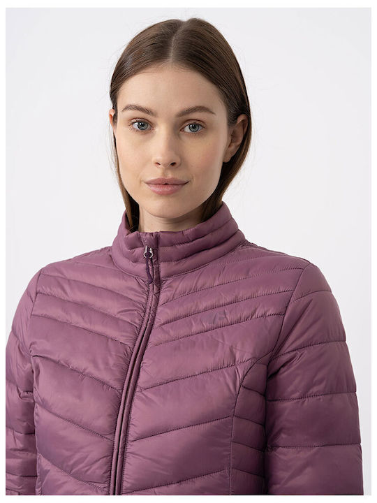 Kurz Damen Puffer Jacke für Winter Lila