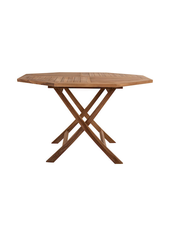 Outdoor Table Made of Teak Foldable Kendall Natural 120x120x75cm