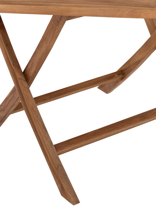 Outdoor Table Made of Teak Foldable Kendall Natural 120x120x75cm