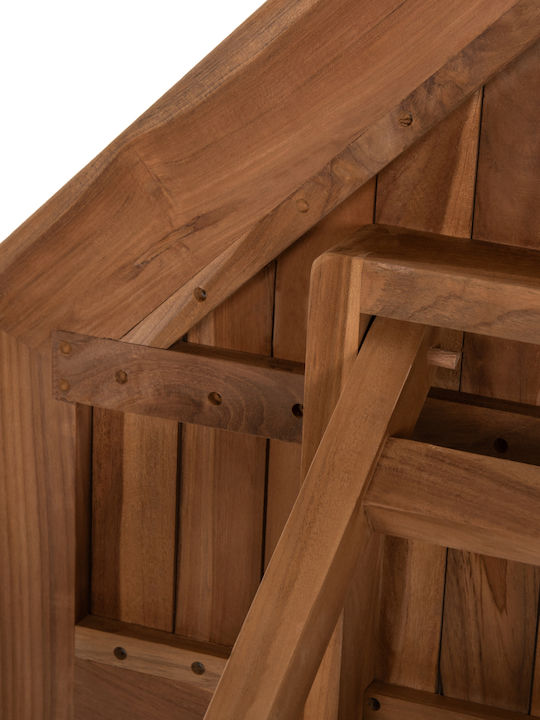 Outdoor Table Made of Teak Foldable Kendall Natural 120x120x75cm