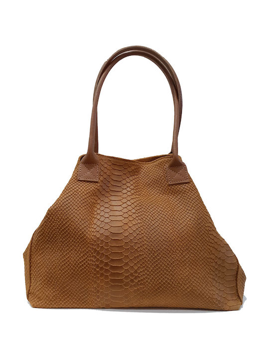 Act Στάμπα Α1450 Leather Women's Bag Shopper Shoulder Tabac Brown