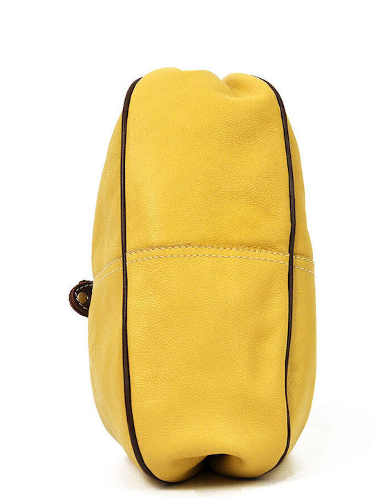 Leder Damentasche Handtasche Gelb
