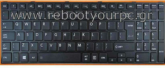 Laptop Keyboard for Satellite C50-A/C50D-A/C50T-A/C55-A with Frame and English (US) Layout in Black Color