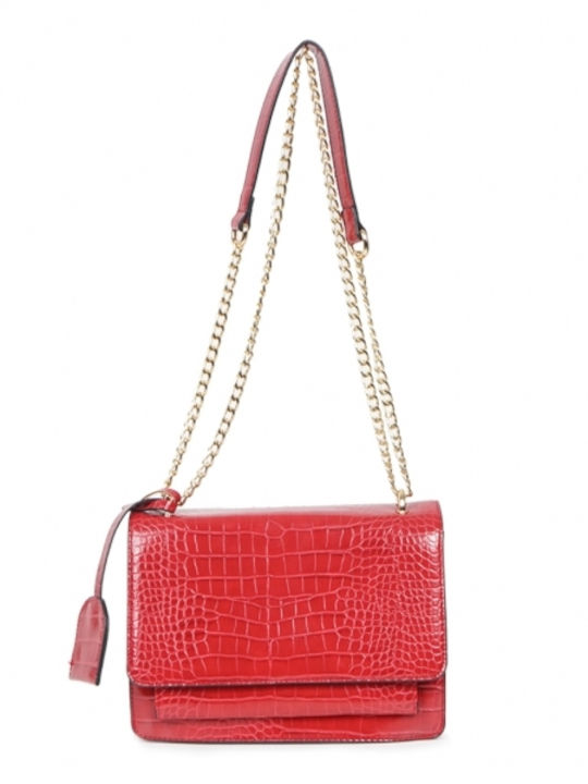 David Jones Croco Women's Bag Shoulder Red